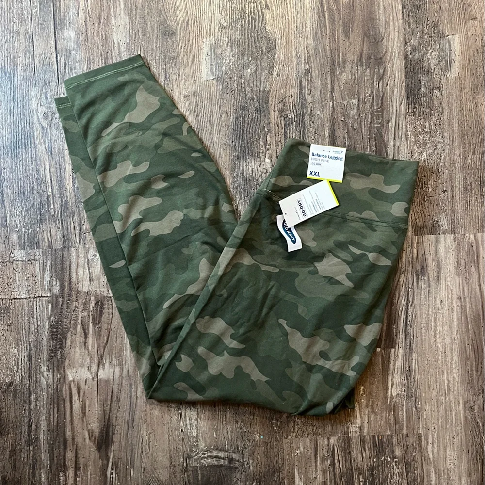 Old Navy Balance High Rise Camo Leggings Go-Dry Breathable Women’s Size XXL - Picture 2 of 7